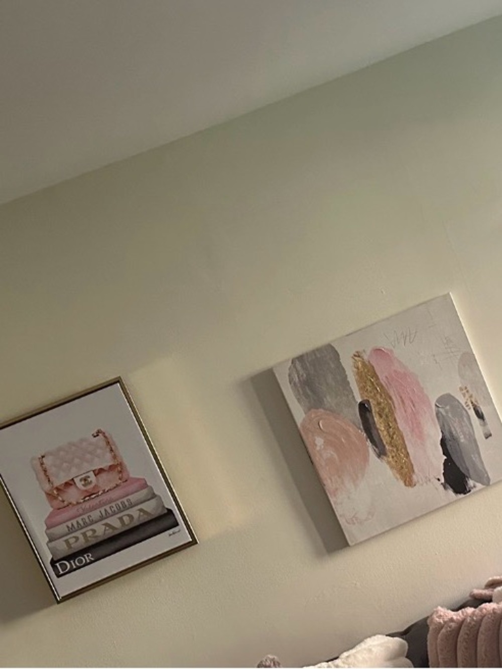 CHANEL Pink and Gold Wall Art Set 4 pictures included for this price